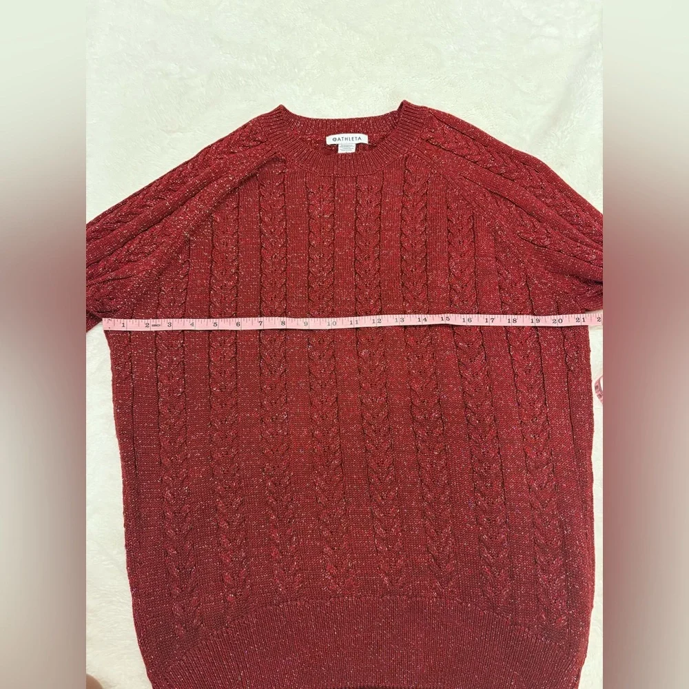 Athleta Crossroads Crew Sweater Red Metallic Size S - Picture 6 of 9